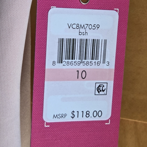 NEW Vince Camuto Blush Pink LASER-CUT FIT-AND-FLARE DRESS - Picture 8 of 10